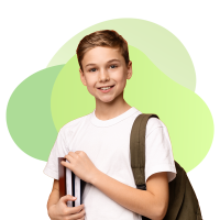 Ragazzo con zaino e libri &ndash; Scuola Secondaria di I grado